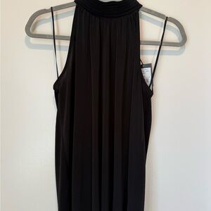Adrianna Papell Black Pleated Halter Top